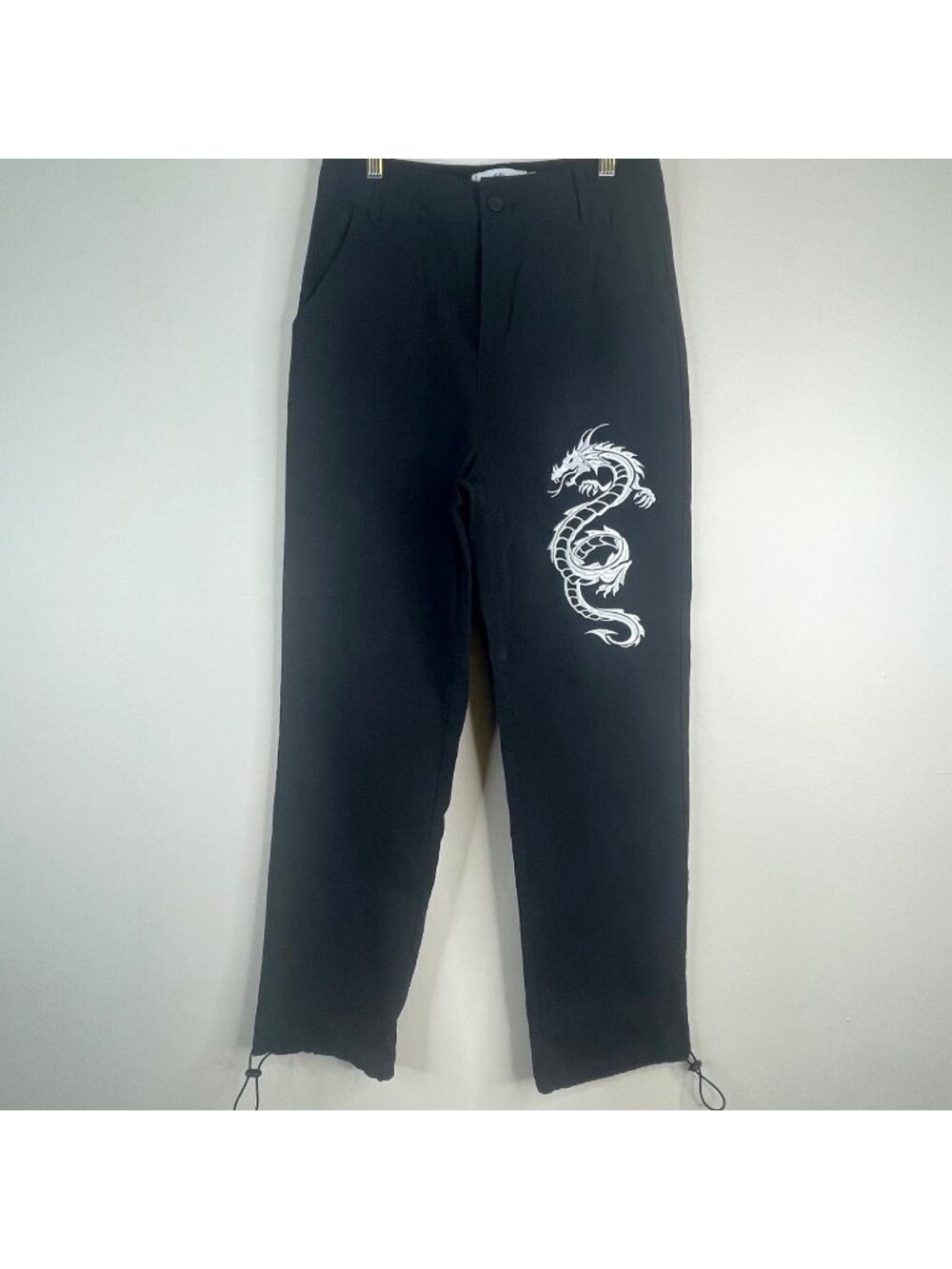 Womens‎ Jogger Pants Small Cyber Punk Dragon Skater Embroidered Grunge Black